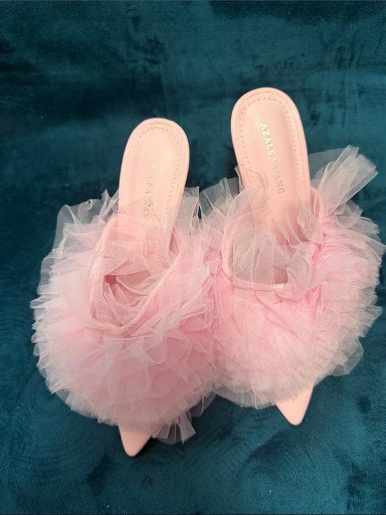 Azalea Wang Shoes - Azalea Wang Pink Tulle Pointed-Toe